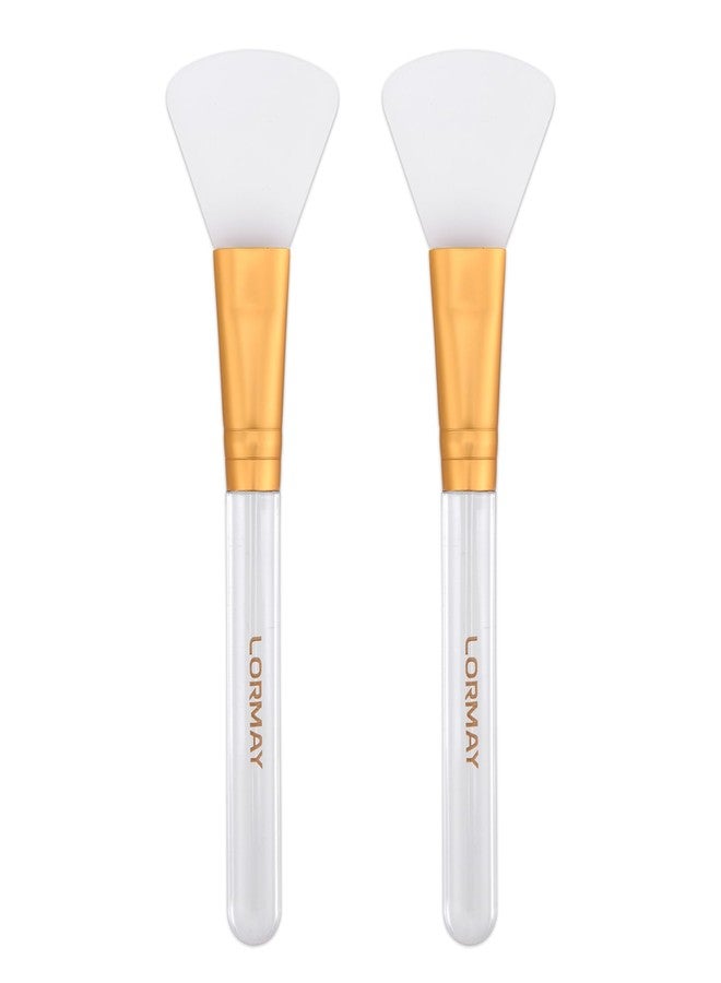 LORMAY Jelly Brush | 2 Pcs Silicone Face Mask Brushes | Facial Applicators for Even Coverage | Skincare Enhancer | Transparent Handles | All Skin Types | Kbeauty Accessory | Fan-shaped Head - Image 1